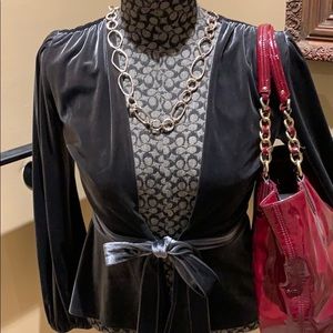 Midnight blue-gray velvet jacket